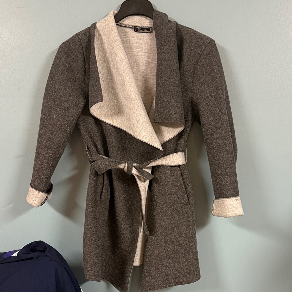 Froccella Gray Belted Coat